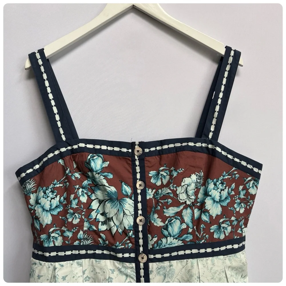 NWT Anthropologie Maeve Sleeveless Square-Neck Button-Front Midi Dress, L - Picture 6 of 14